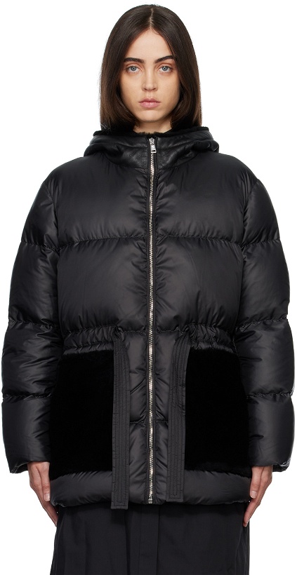 Photo: Yves Salomon Black Quilted Down Jacket