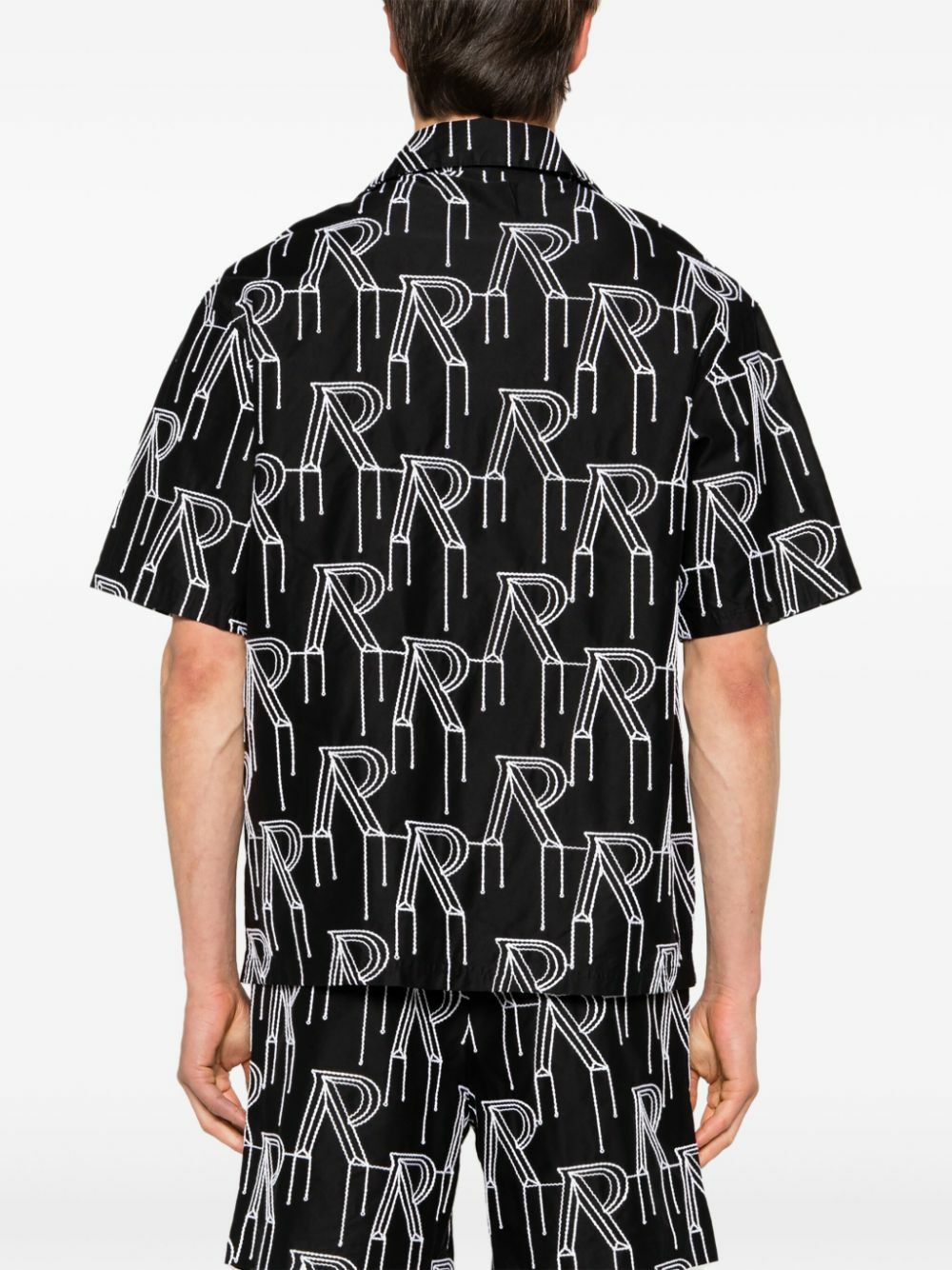 Represent Black Logo-Embroidered Cotton Shirt Represent