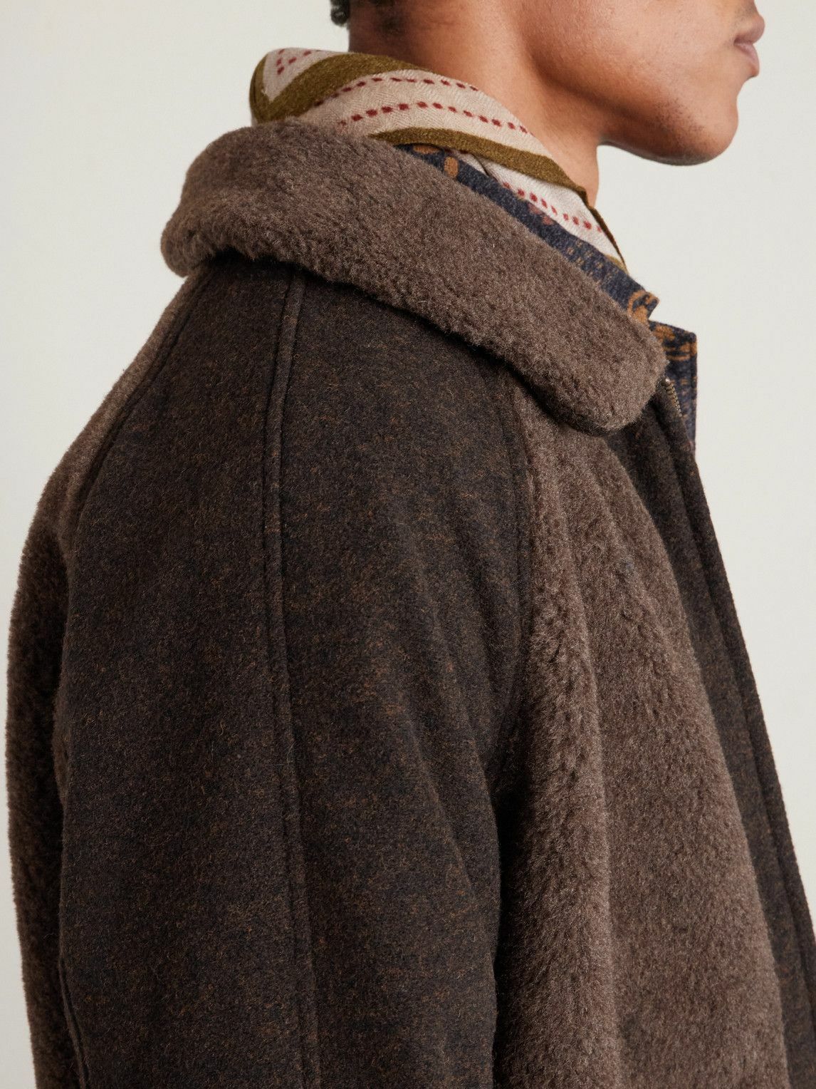 RRL - Fleece-Panelled Wool-Blend Jacket - Brown