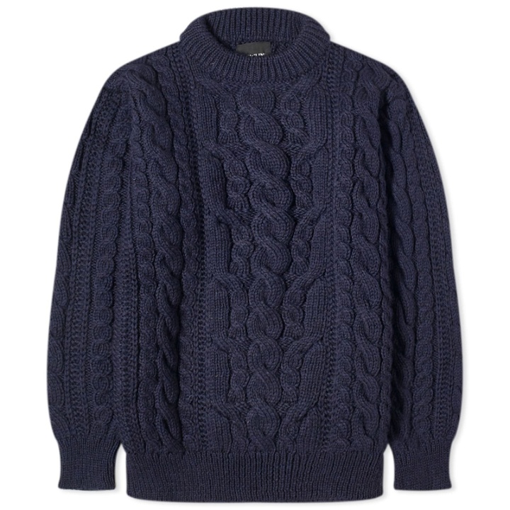 Photo: Howlin by Morrison Men's Howlin' Forbidden Dreams Cable Crew Knit in Navy