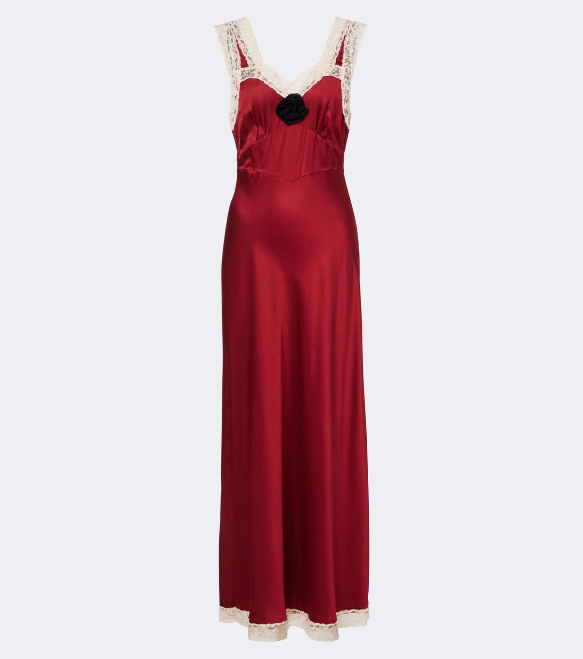 Rixo Keily lace-trimmed satin maxi dress