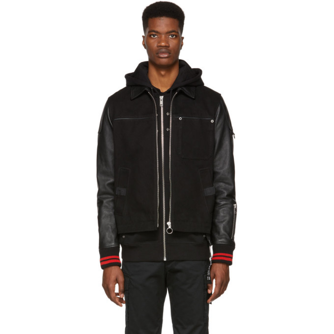 DIESEL レザー切替ジャケット J-YUKI Diesel Black Leather and Denim J-Yuki Jacket Diesel