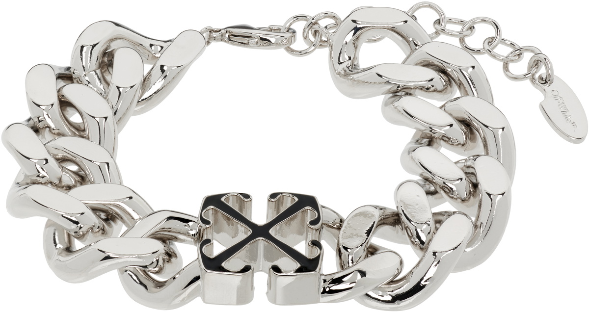 Off-White Enamel Arrow Chain Bracelet