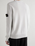 Stone Island - Ribbed Logo-Appliquéd Cotton Sweater - Neutrals