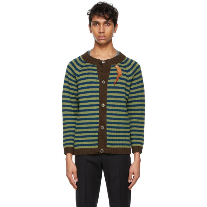 Photo: Bode Green and Brown Merino Green River Cardigan