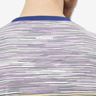 Missoni Men's Multi Stripe T-Shirt in Yellow/Violet/Dark Purple