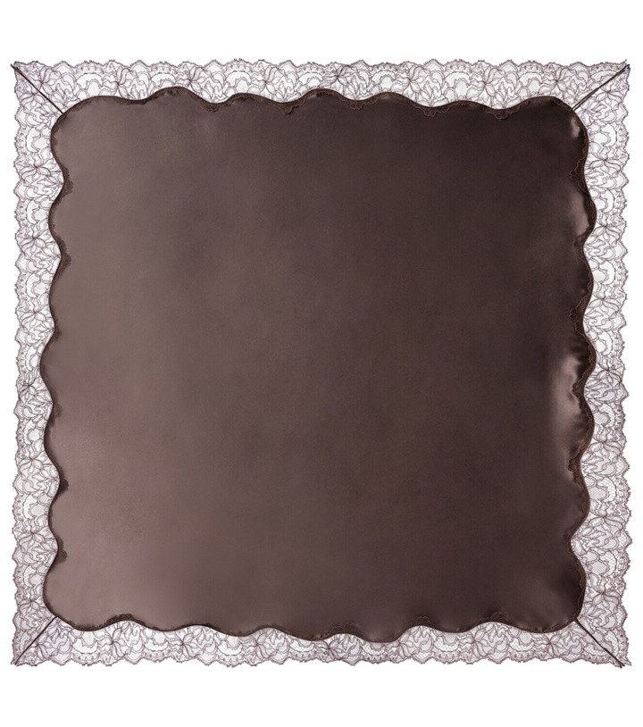 Photo: Magda Butrym Lace-trimmed silk satin scarf