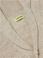 De Bonne Facture - Shawl-Collar Ribbed Organic Cotton and Linen-Blend Cardigan - Neutrals