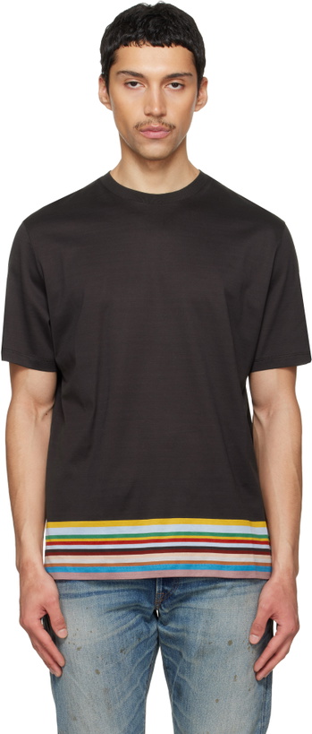 Photo: Paul Smith Brown Boarder 'Signature Stripe' T-shirt