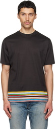 Paul Smith Brown Boarder 'Signature Stripe' T-shirt