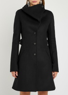 Courrèges Heritage Belted Wool and Silk-blend Coat Black