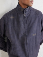 Kardo - Stanley Embroidered Pinstriped Cotton Bomber Jacket - Blue