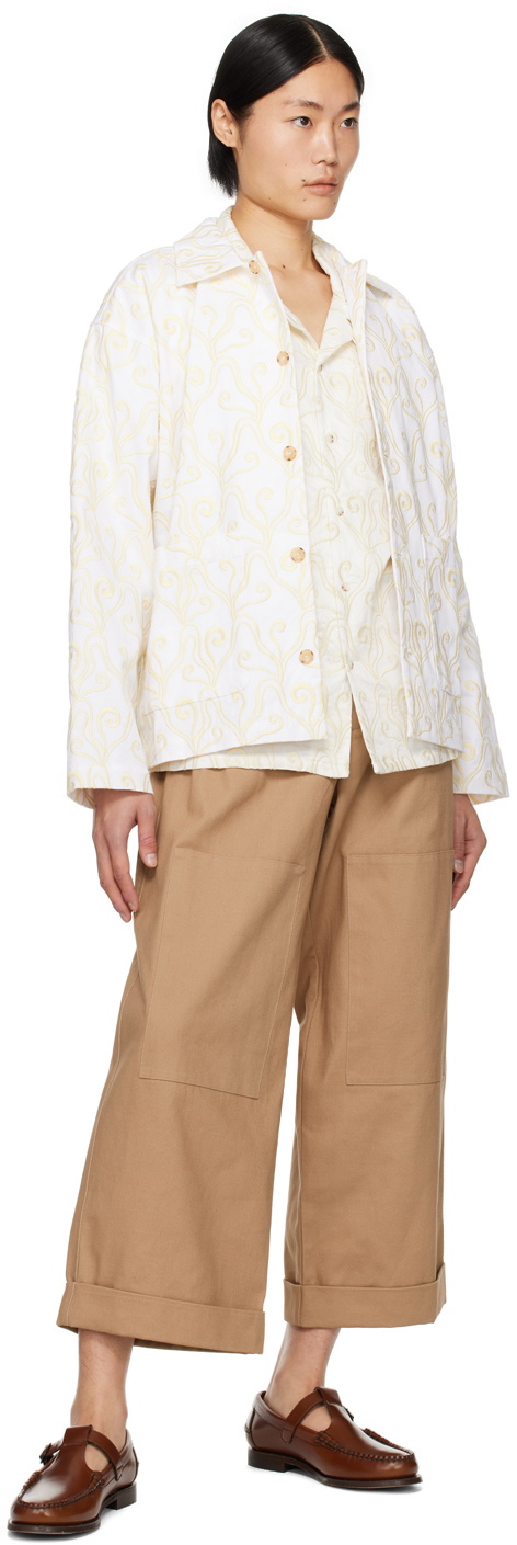 COMMAS Off-White Embroidered Currents Jacket