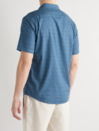 Faherty - Breeze Button-Down Collar Printed Stretch Hemp-Blend Shirt - Blue
