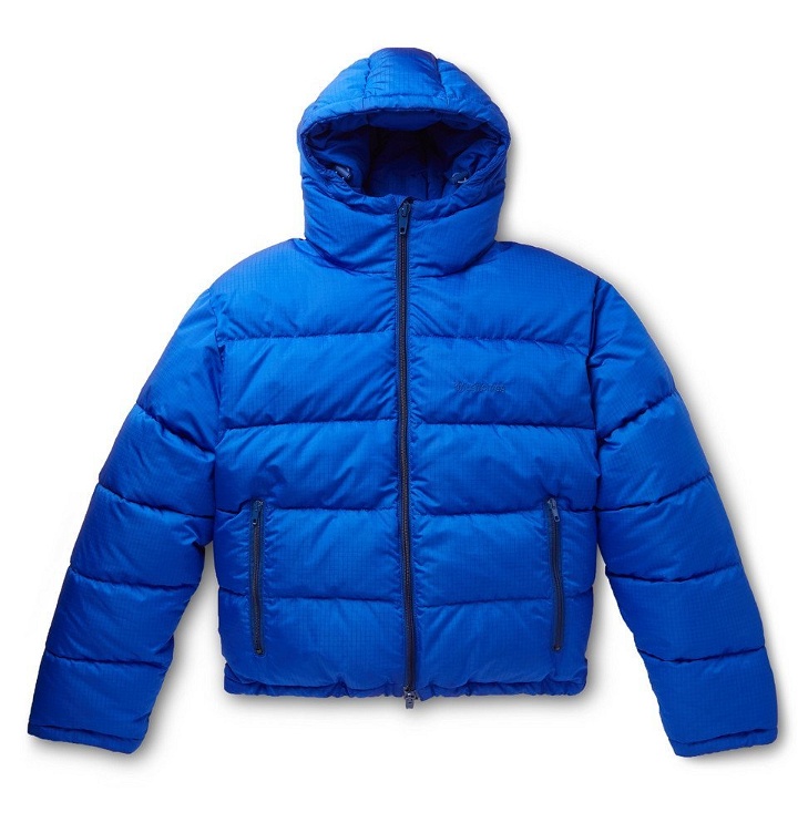 Photo: Balenciaga - Slim-Fit Quilted Padded Ripstop Hooded Jacket - Men - Blue