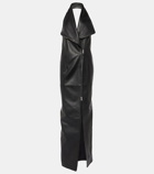 Mônot Halterneck leather gown