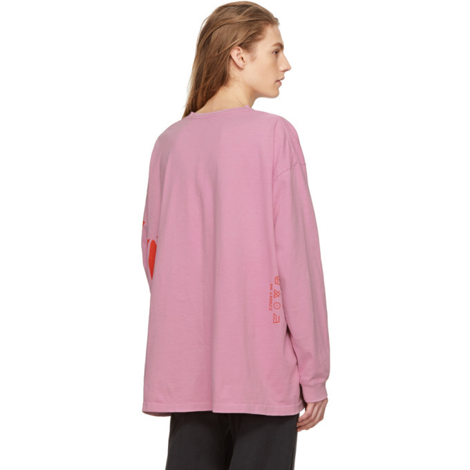 Some Ware SSENSE Exclusive Pink Long Sleeve Side Logo T-Shirt