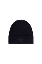 Diesel Ribbed beanie with D embroidery - Knit caps - Unisex - Black
