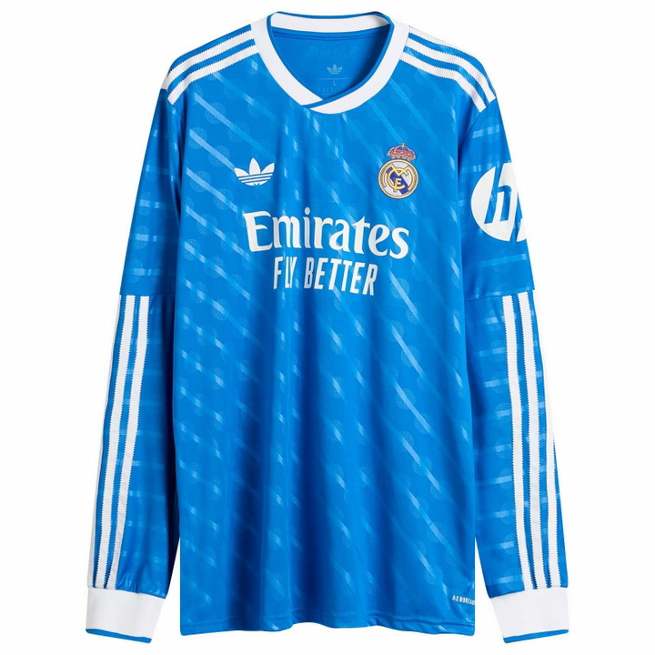 Photo: Adidas Men's Real Madrid 25/26 3rd Jersey Long Sleeve Top in Bluebird