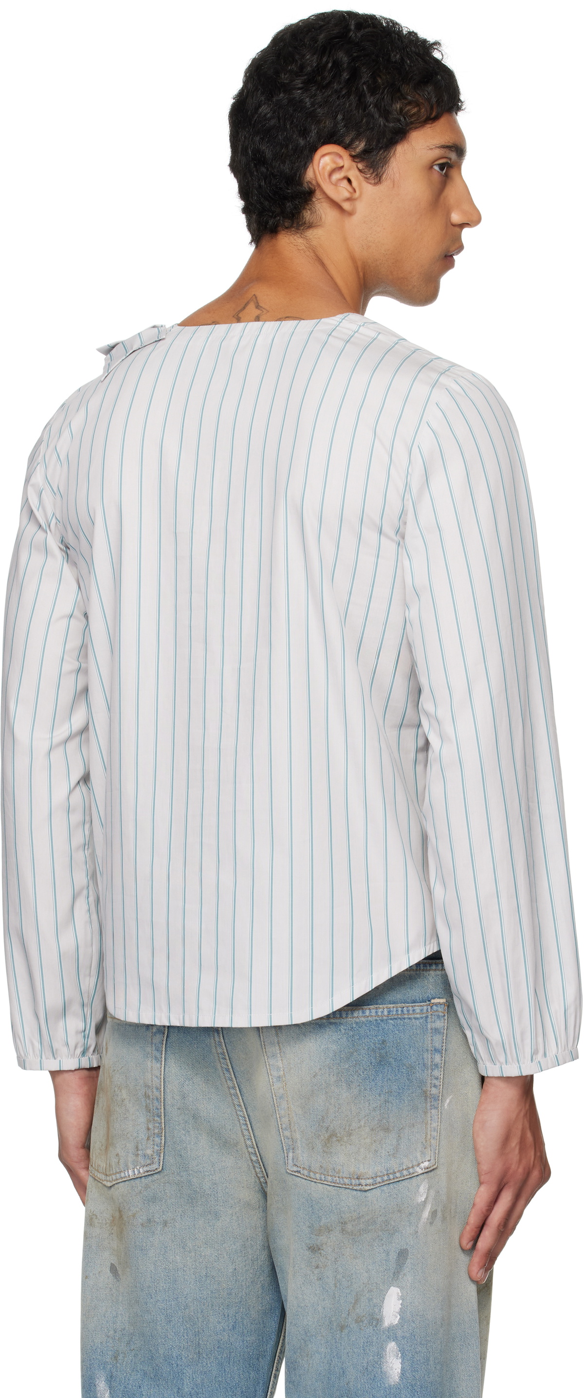 Ashley Williams Green Stripe Bow Shirt