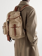 Ralph Lauren Purple label - Welington Leather-Trimmed Canvas Backpack