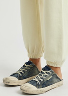 Balenciaga Paris Distressed Denim Mule Sneakers