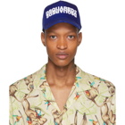 Dsquared2 Blue and White Mirrored Logo Baseball Cap