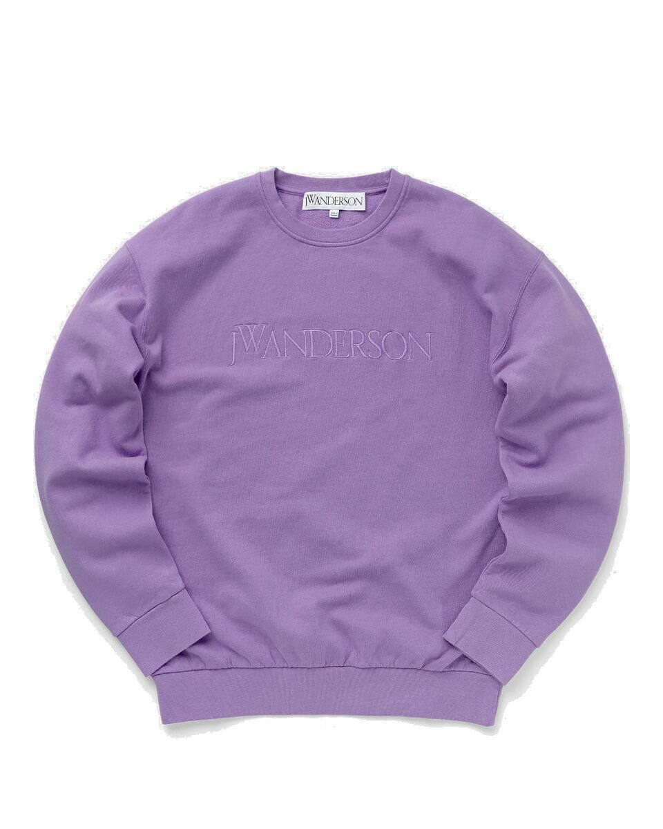 Photo: Jw Anderson Logo Embroidery Sweatshirt Purple - Mens - Sweatshirts