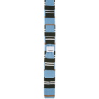 Burberry Blue Striped Knit Tie