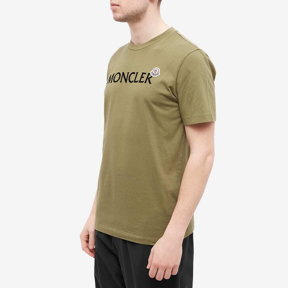 Moncler Men's Logo Badge T-Shirt in Khaki Moncler