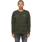 Balmain Khaki Cotton Pockets Sweatshirt