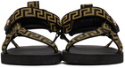 Versace Black & Gold 'La Greca' Sandals