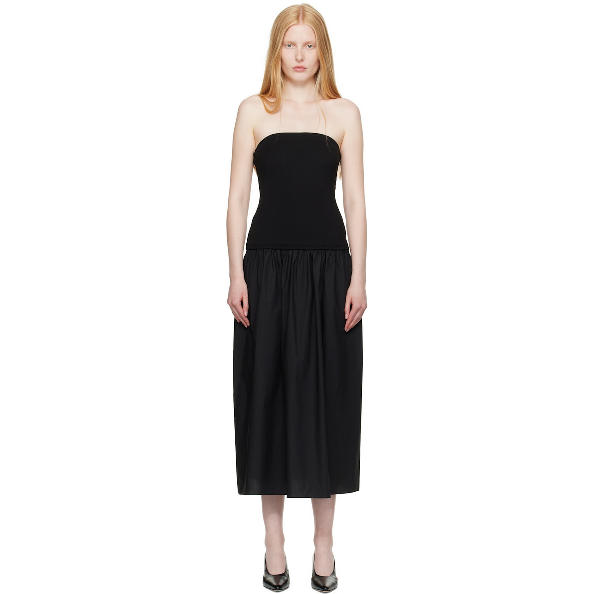 rag & bone Black Irina Mixed-Media Midi Dress