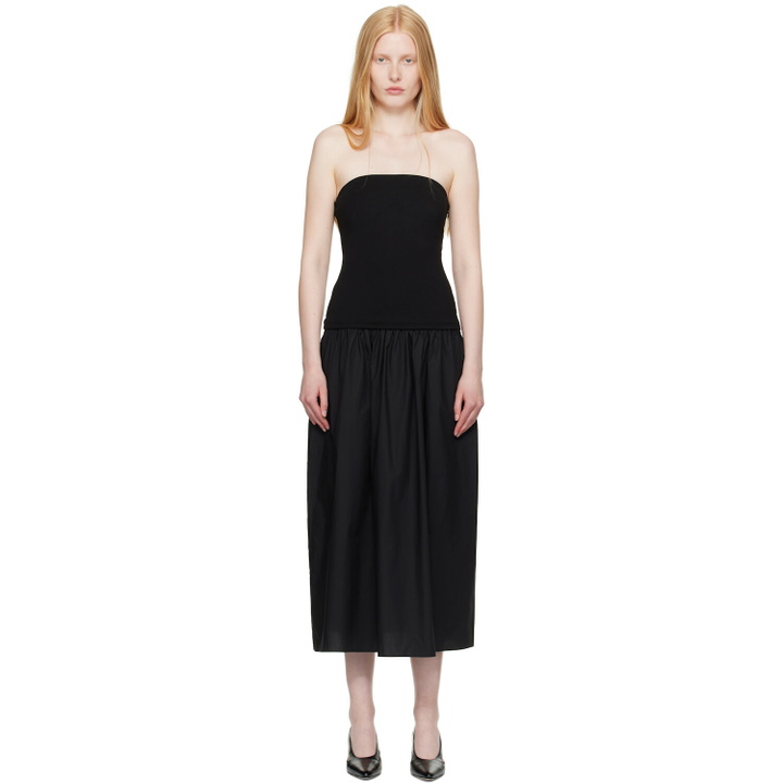 Photo: rag & bone Black Irina Mixed-Media Midi Dress