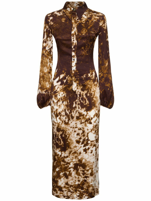 Photo: ROBERTO CAVALLI Appaloosa Printed Viscose Twill Dress