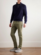 Brunello Cucinelli - Tapered Garment-Dyed Stretch-Cotton Trousers - Green