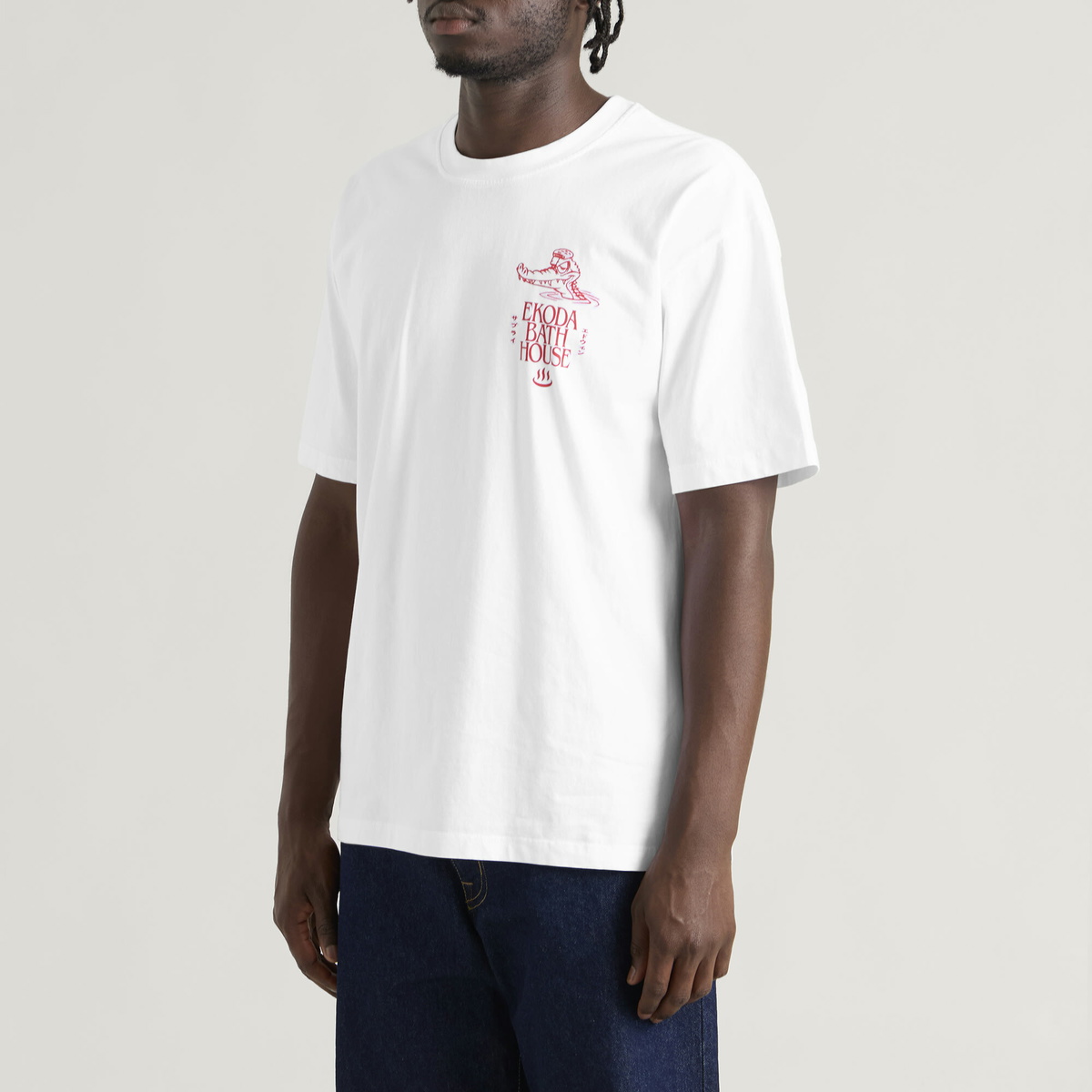 Edwin Men's Ekoda Bath House TS in White Garment Washed