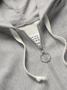 MAISON MARGIELA - 1Con Printed Mélange Loopback Cotton-Jersey Hoodie - Gray