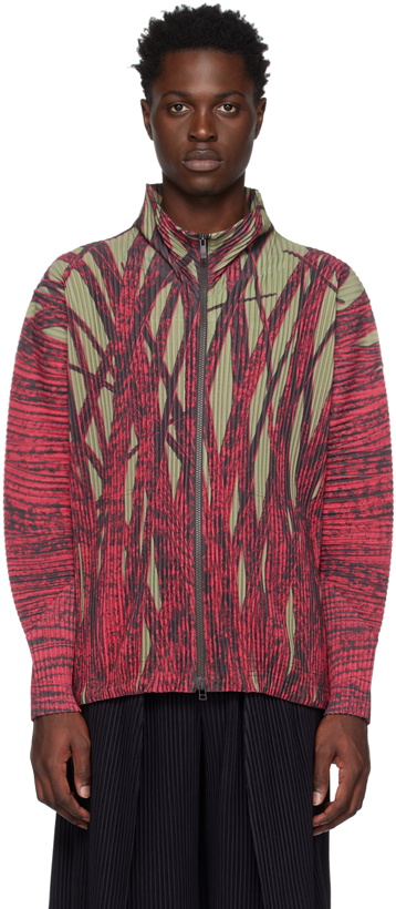 Photo: Homme Plissé Issey Miyake Red Grass Field Track Jacket