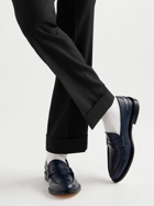 VINNY's - Townee Polished-Leather Penny Loafers - Blue