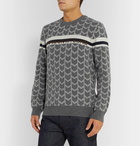 Maison Kitsuné - Wool-Jacquard Sweater - Gray