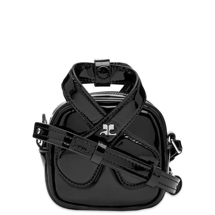 Photo: Courreges Women's Courrèges Mini Loop Varnished Bag in Black