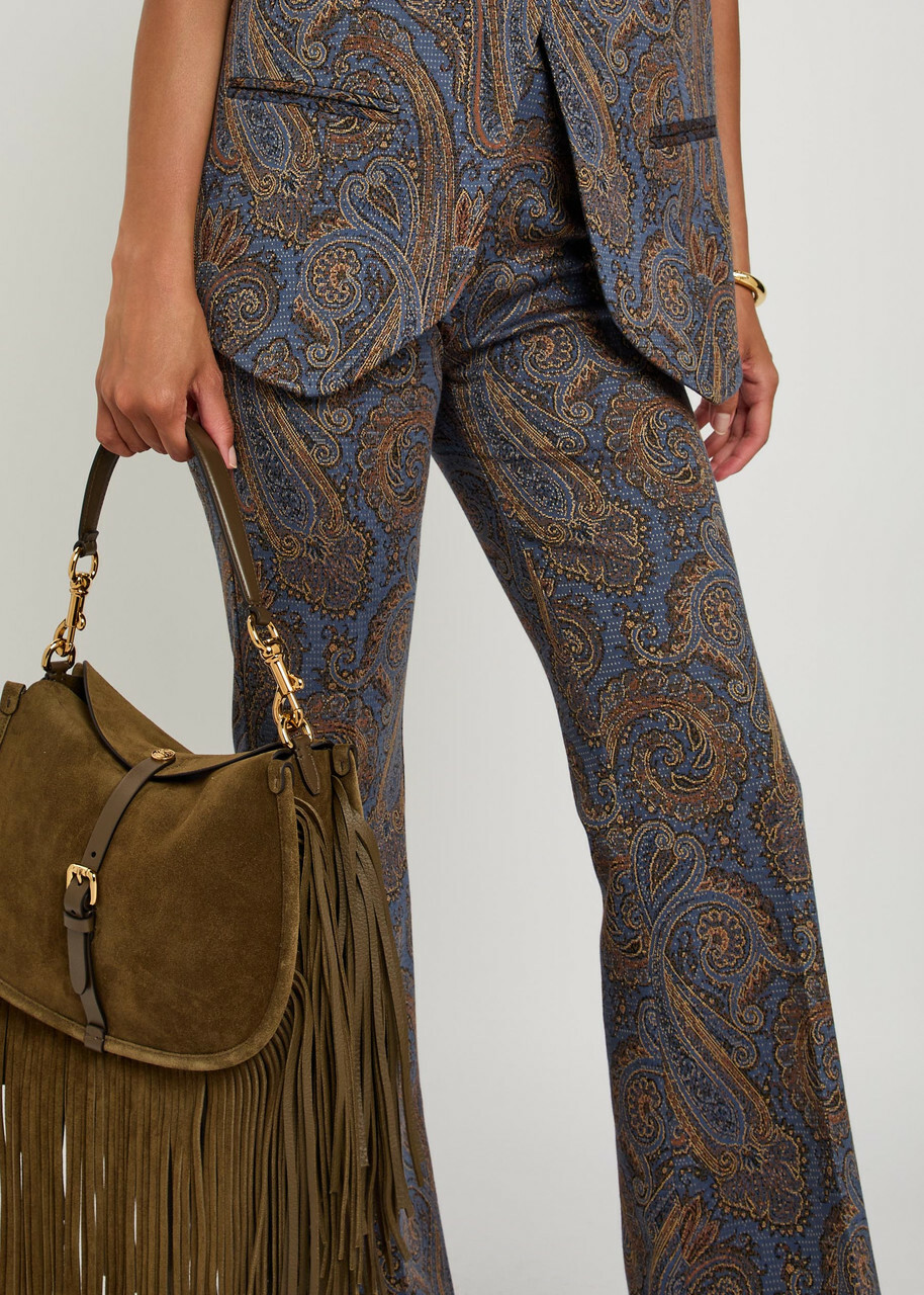 Etro Paisley-jacquard Flared-leg Trousers Multicoloured