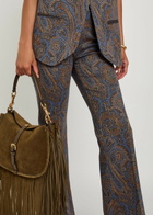 Etro Paisley-jacquard Flared-leg Trousers Multicoloured