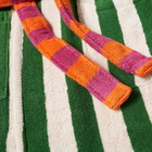 Dusen Dusen Bathrobe in Green/White Stripe