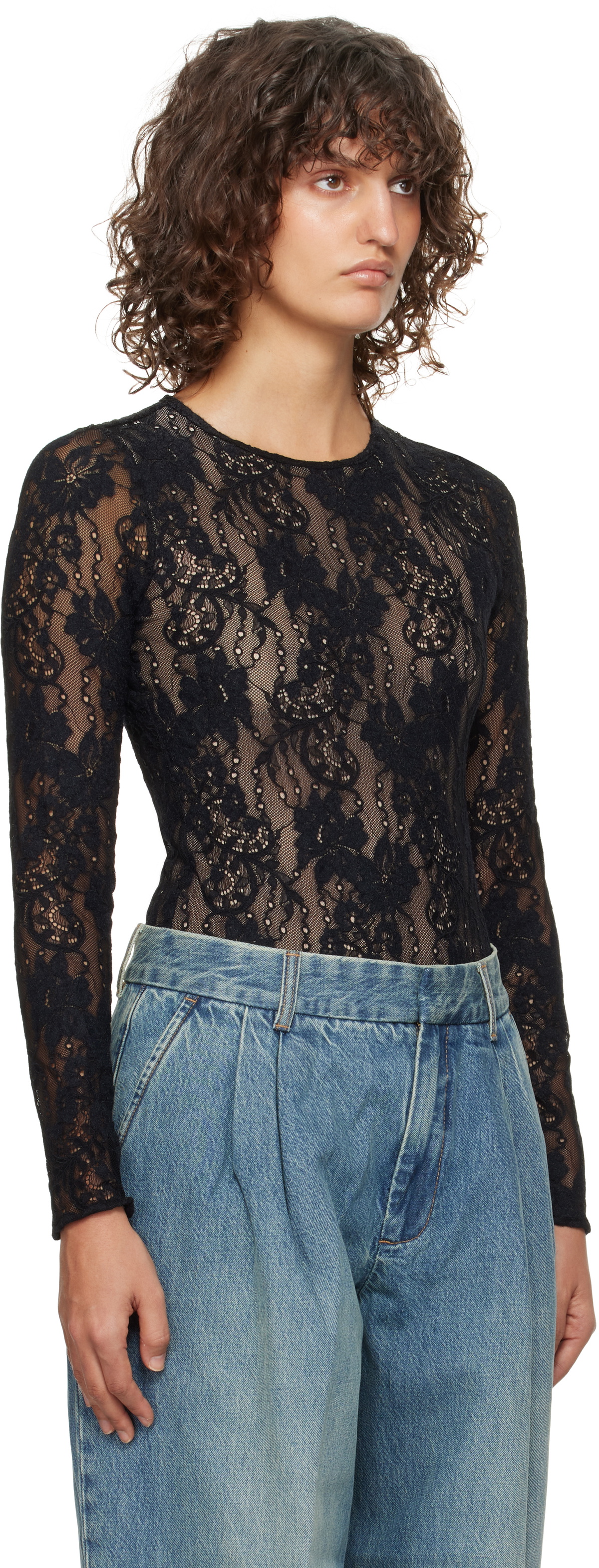 ZIMMERMANN Black Lace Bodysuit