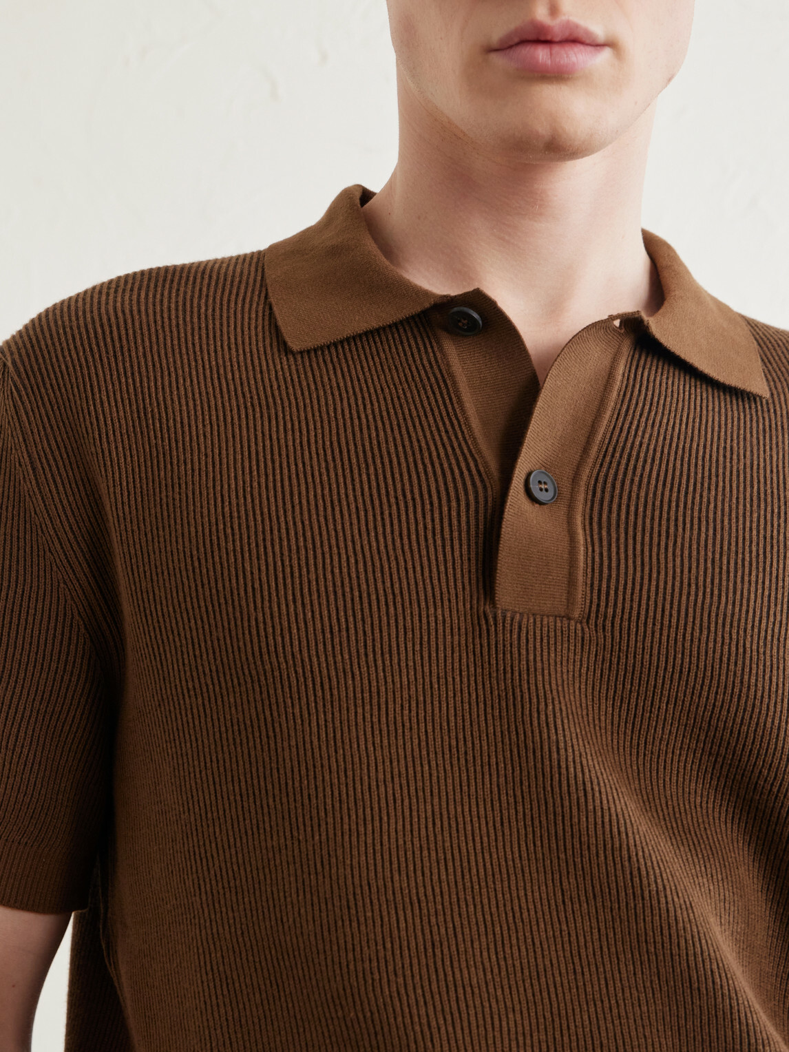 Sunspel - Ribbed Cotton Polo-Shirt - Brown