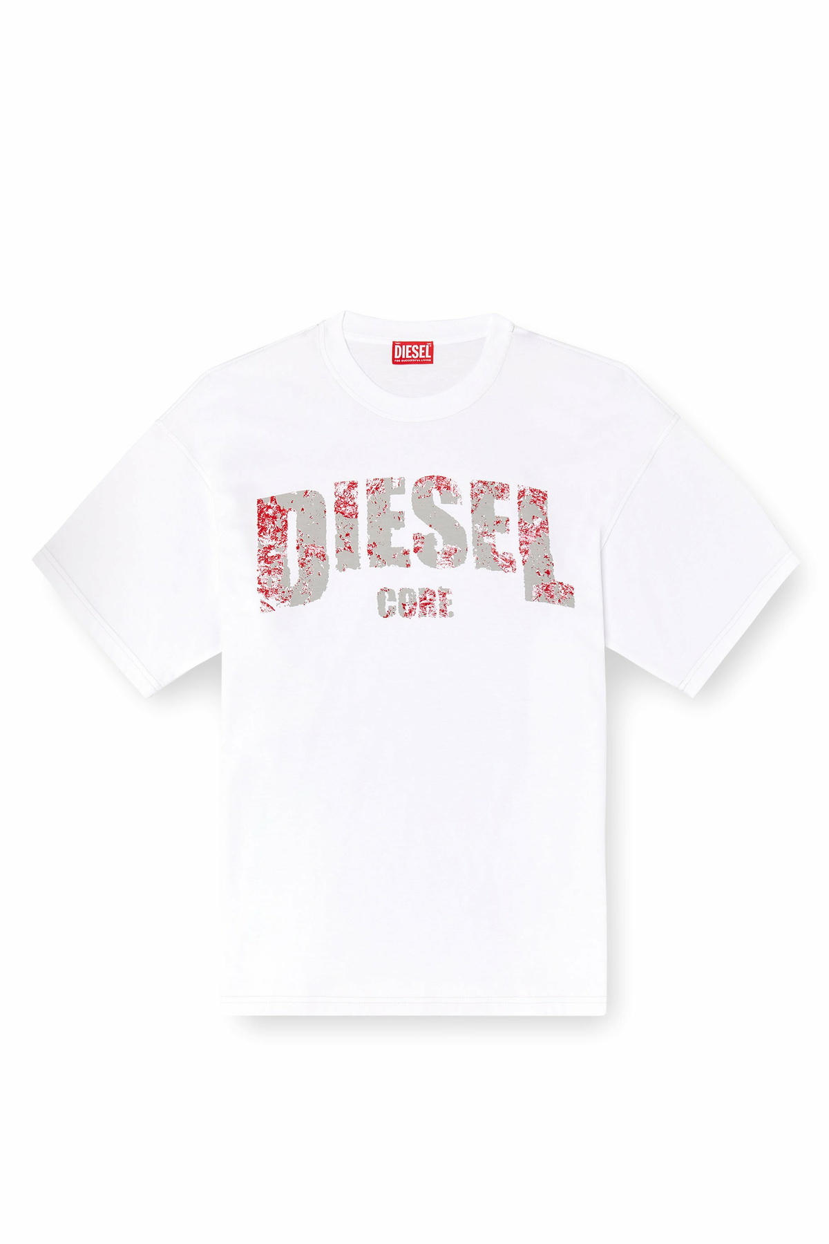 Diesel T-shirt with Diesel Core print - T-Shirts Mens in White Diesel