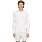 Fendi White Wool Punched Check Sweater