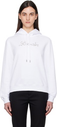 Lanvin White 'Lanvin' Bead Embroidered Hoodie